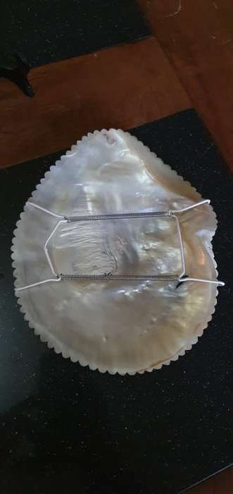Antique Mother of Pearl Carving of Dragon and Phoenix