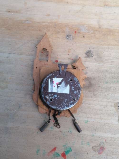 Vintage minature clock Sadly no key so i can`t test it Selling as is for spares or repair