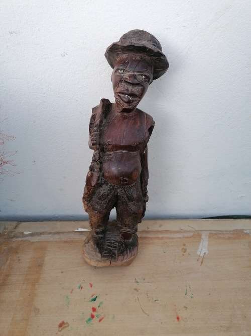 Heavily wood carving.48cm tall x 16cm