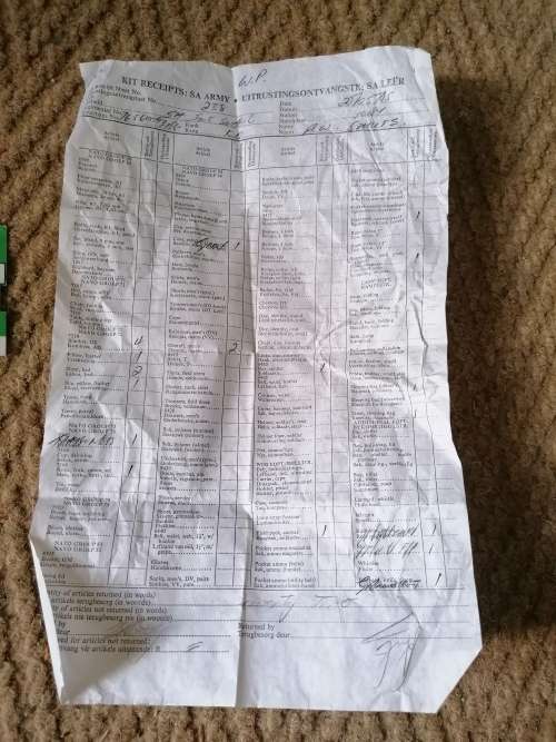 SADF INTELLIGENCE JACKET LIKE NEW WITH PAPER