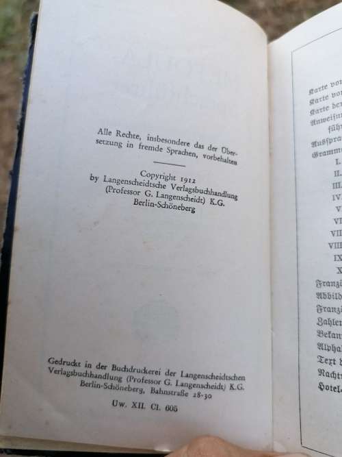 Französisch, Metoula-Sprachführer von Jean Desbons 1912