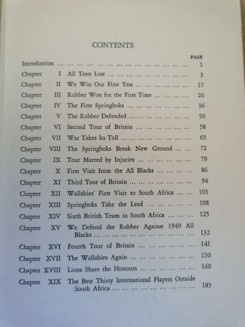 Springboks Down the Years by Danie Craven - Covers all tours up to the 1956 tour of Australia and NZ