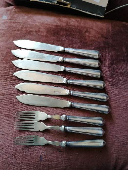 Antique 1914  cutlery with sterling silver handles