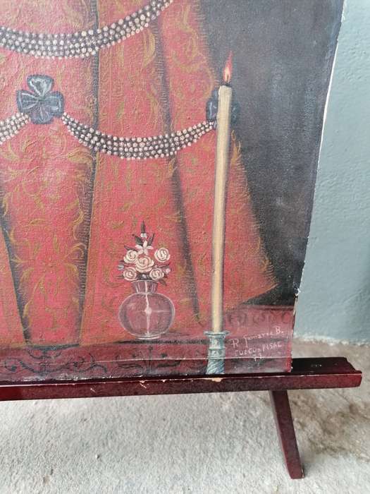 Peruvian School-Cuzco (18th century) madonna and child 50CM x 39CM
