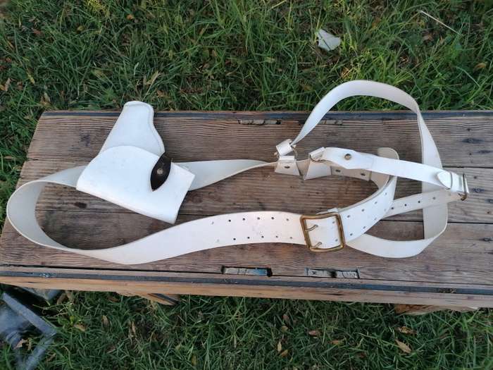 Vintage original White belt and holster Soviet Era