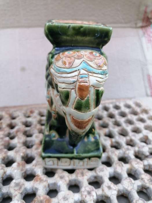 Ceramic/Pottery Mounted Elephant 12cm x 12cm