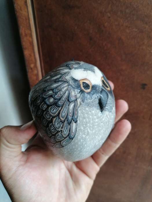 Cute hand painted owl candle
