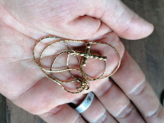 Vintage cross pendant. Not sure of metal.