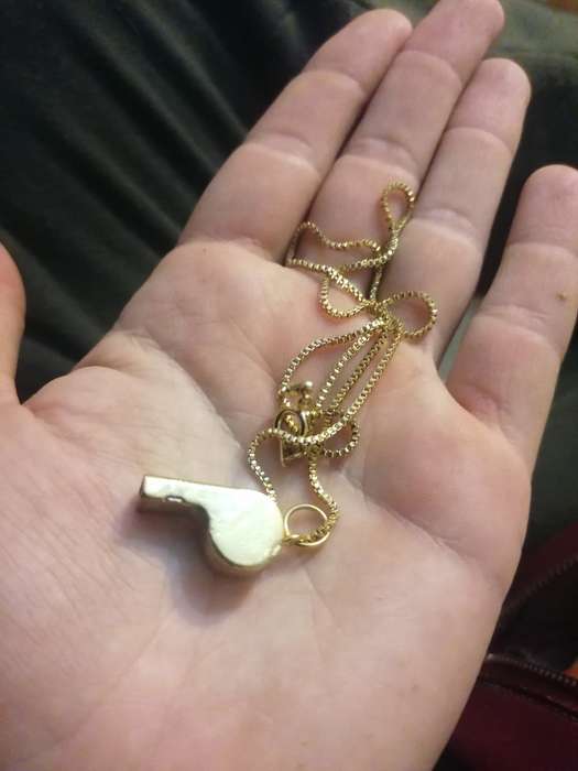 Gold platted Brass Whistle Necklace