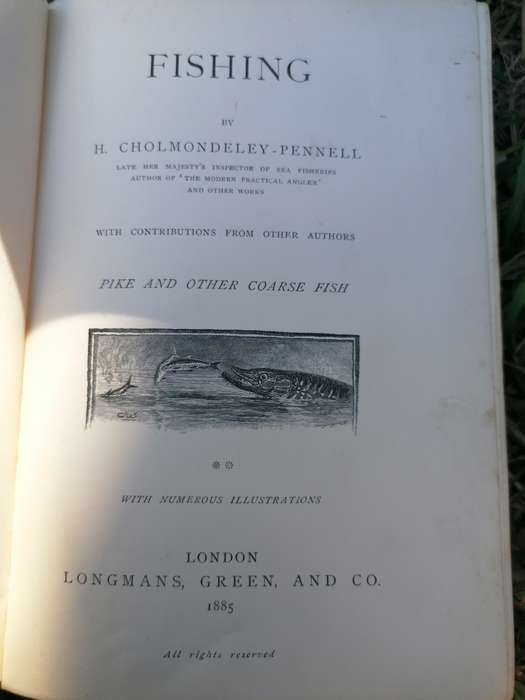 Fishing. Pike and Other Course Fish. From The Badminton Library of Sports and Pastimes.  H Cholmond