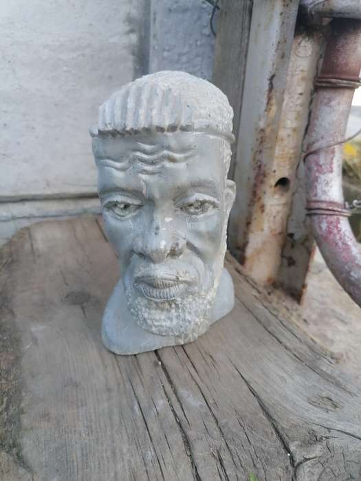 Vintage African stone head carving