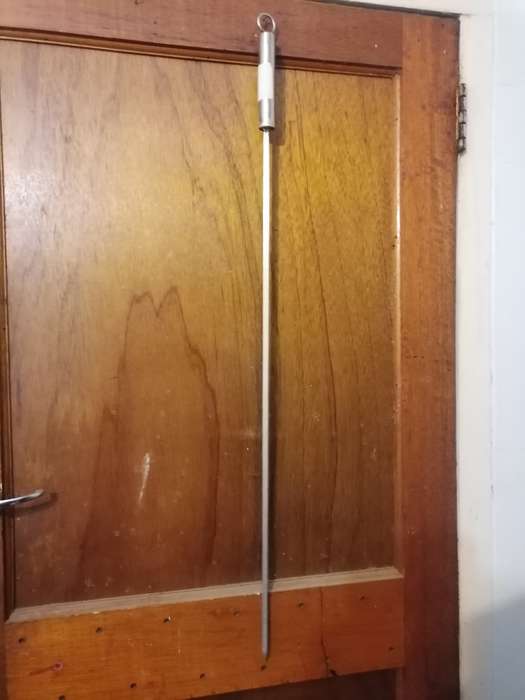 large stainless steel meat skewer