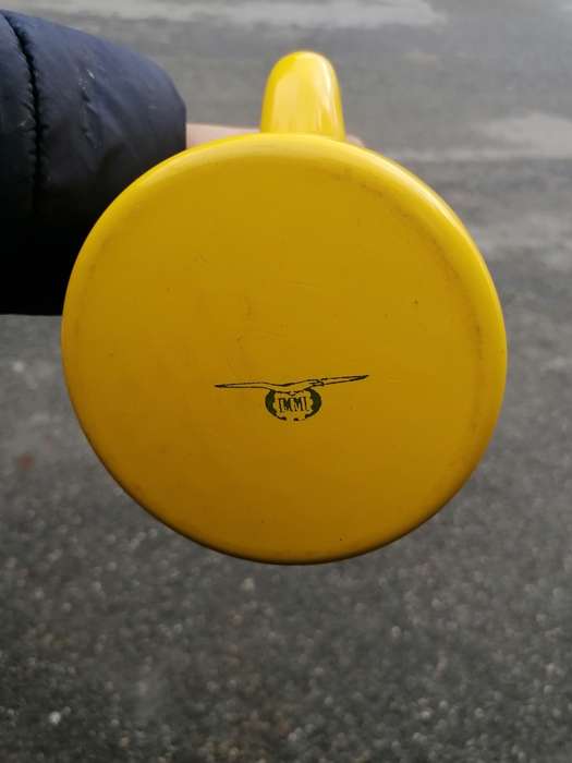 Vintage yellow Enamelware kettle