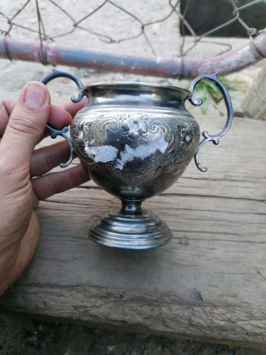 Antique Silver-Plated sugar holder