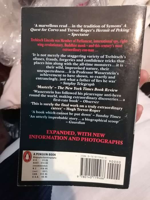 The secret lives of Trebitsch Lincoln Book by Bernard Wasserstein