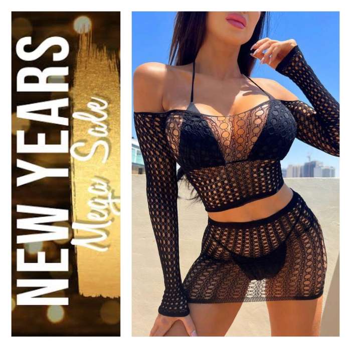 **New Stock Unpacked : Sxy hollow out off shoulder cover up 2 piece set**