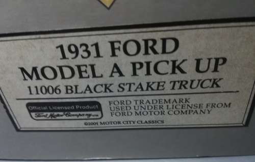 FORD MODEL A PICK UP "BLACK" 1931