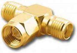 SMA Plug to 2 SMA Jack Adapter 3-Way T-Piece..!