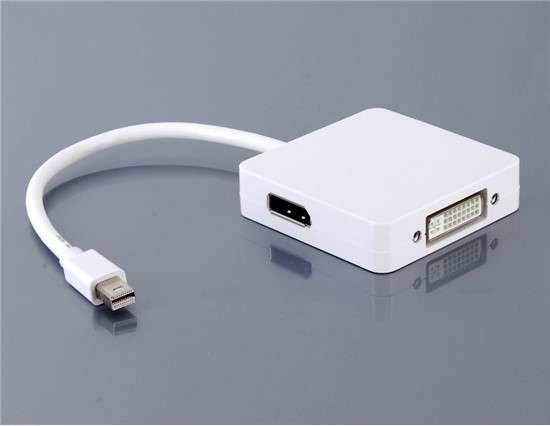 3in1 Mini DisplayPort to HDMI/DVI/DISPLAYPORT Adapter Cable (White)..!
