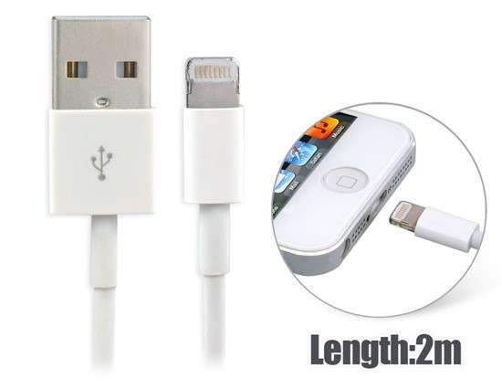 Best Seller 2.0 m Charge/Sync Cable for iPhone 5, iPad Mini, iPad 4, iPod Touch 5, iPod Nano 7..!