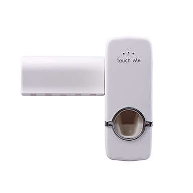 2-in-1 Automatic Toothpaste Squeezing Device + Toothbrush Holder (White)..!