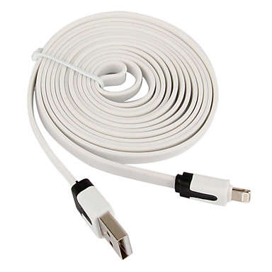 8 Pin 2m Lightning to USB Charge and Data Flat Cable for Apple Devices (White)..!