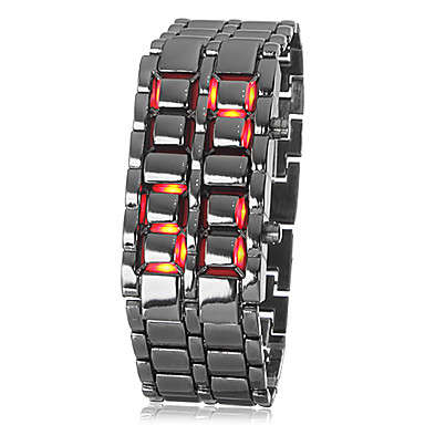 Unisex Sports Red Lava Style LED Faceless Luxury Wrist Watch (Black)..!