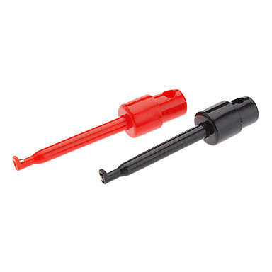 Electrical Plastic + Iron Testing Hook for Electronics DIY and Projects (Red+Black, Size L / 2pc)..!