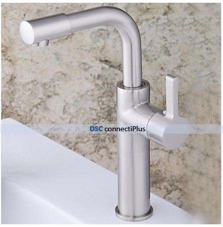 Contemporary Design Single Handle Single Hole Tall Brass Metal Bathroom Sink Tap (Nickel Finish)..!