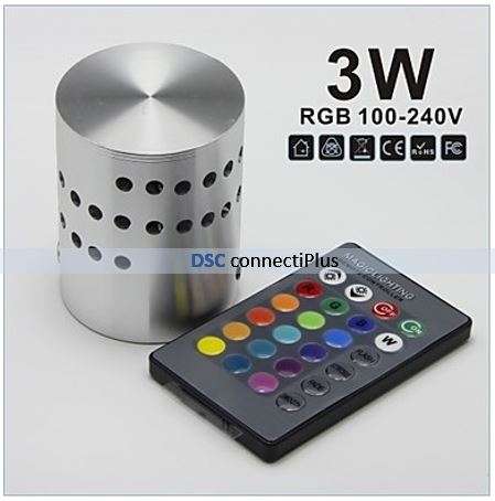 Colorful Wall / Conch / Night / Bar RGB LED Lamp / Lights w/ 24-Key Remote Control (AC 100-240V)..!