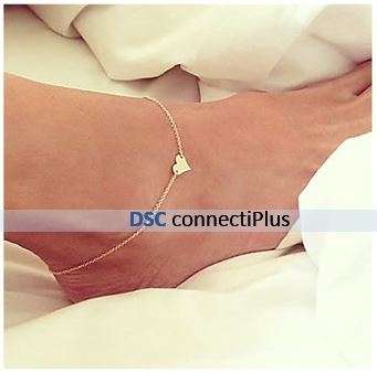 Fashionable Love Heart Charm Chain Anklet Foot Bracelet Beach Sandal Barefoot Jewelry (Gold)..!