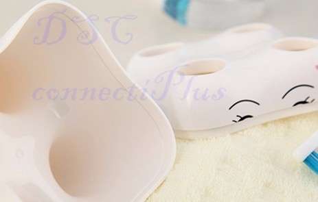 Creative Decorative Tooth-Style 4 Hole Stand Toothbrush Holder Tooth Brush Shelf Bathroom Organizer!
