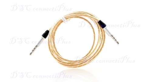 3.5mm Male to Male Audio Cloth Braided AUX Headphones Cable (Yellow, 120cm)..!
