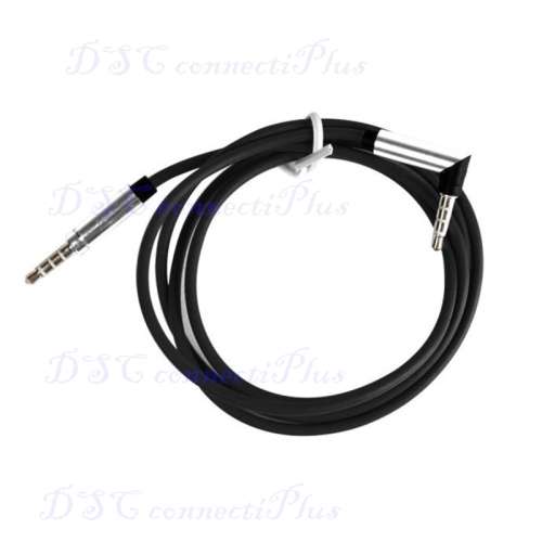 3.5mm Jack Right-angled Elbow Male to Male Stereo Headphone Car Aux Audio Extension Cable (Black)..!