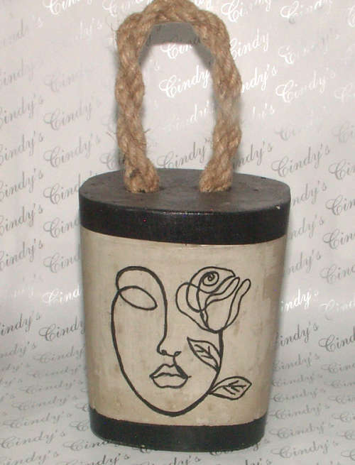 HAND CRAFTED CEMENT DOOR STOP WITH ROPE HANDLE