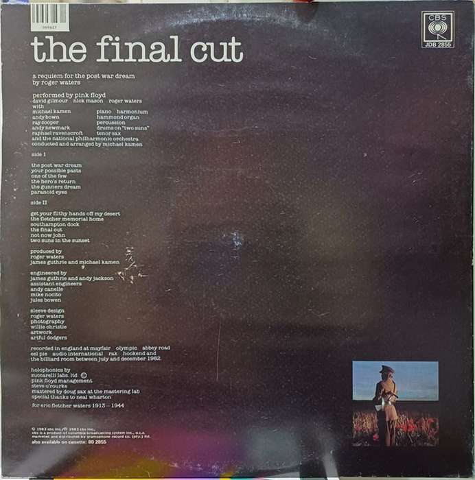 VINYL LP RECORD  - Pink Floyd The Final Cut