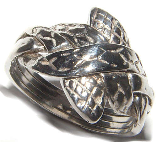 ***UNIQUE ITEM*** 4 PIECE SOLID STERLING SILVER PUZZLE RING!!
