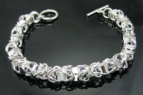 ***L@@@@K!!*** STUNNING SILVER BRACELET WITH TOGGLE CLASP!!