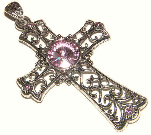 BEAUTIFUL AND BIG!!! STUNNING  SILVER FILIGREE CROSS PENDANT!