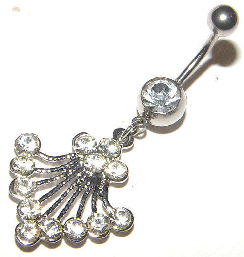 ***SWEET!!***Crystal Dangling Belly Ring!