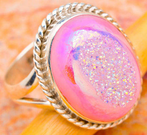 ***WOAW!!!*** NATURAL TITANIUM DRUZY IN SOLID STERLING SILVER RING!!!