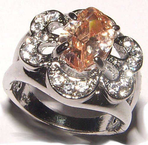 **SIZE 6**Beautiful CZ and Rhinestone Encrusted Dress Ring