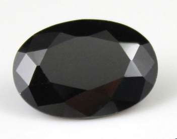 CUBIC ZIRCONIUM  - JET BLACK OVAL CUT-  2.34cts