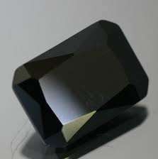 CUBIC ZIRCONIUM - JET BLACK OCTAGON PRINCESS CUT  - 2.56cts