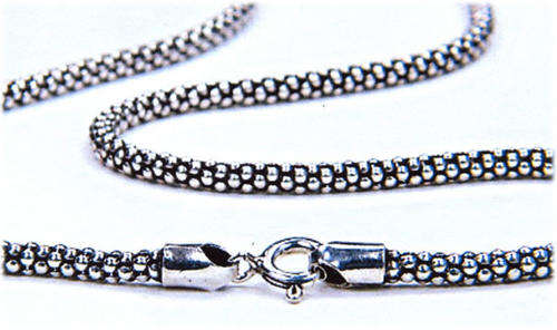 Solid Oxidized Sterling Silver ITALIAN POPCORN Chain!