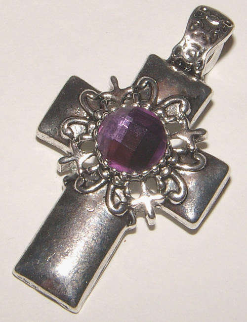 BIG!!! STUNNING  SILVER FILIGREE CROSS PENDANT