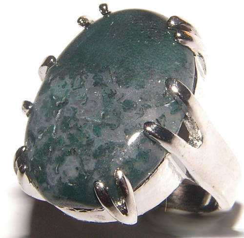*** AU NATURAL!!*** NATURAL AGATE SILVER DRESS RING - NEW!