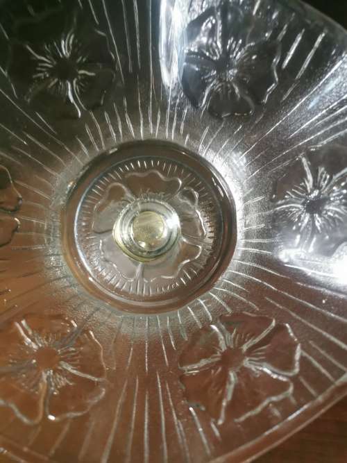 DETAILLED  GLASS BOWL WITH LONG STEM