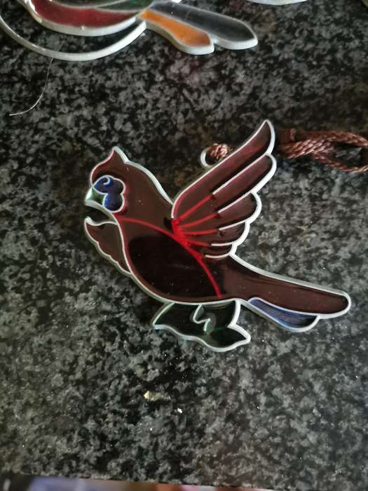 3 vintage  hanging birds