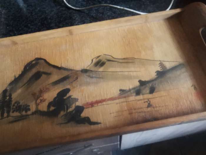 VINTAGE WOODEN TRAY 1